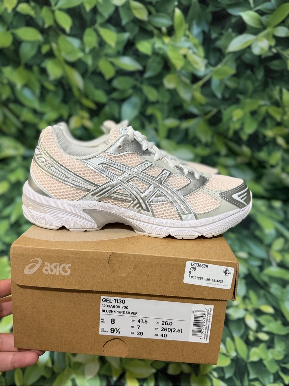 ASICS blush and silver women's athletic sneakers